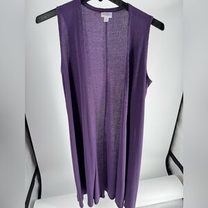Purple Sleeveless LuLaRoe Joy style vest 
Long line vest
